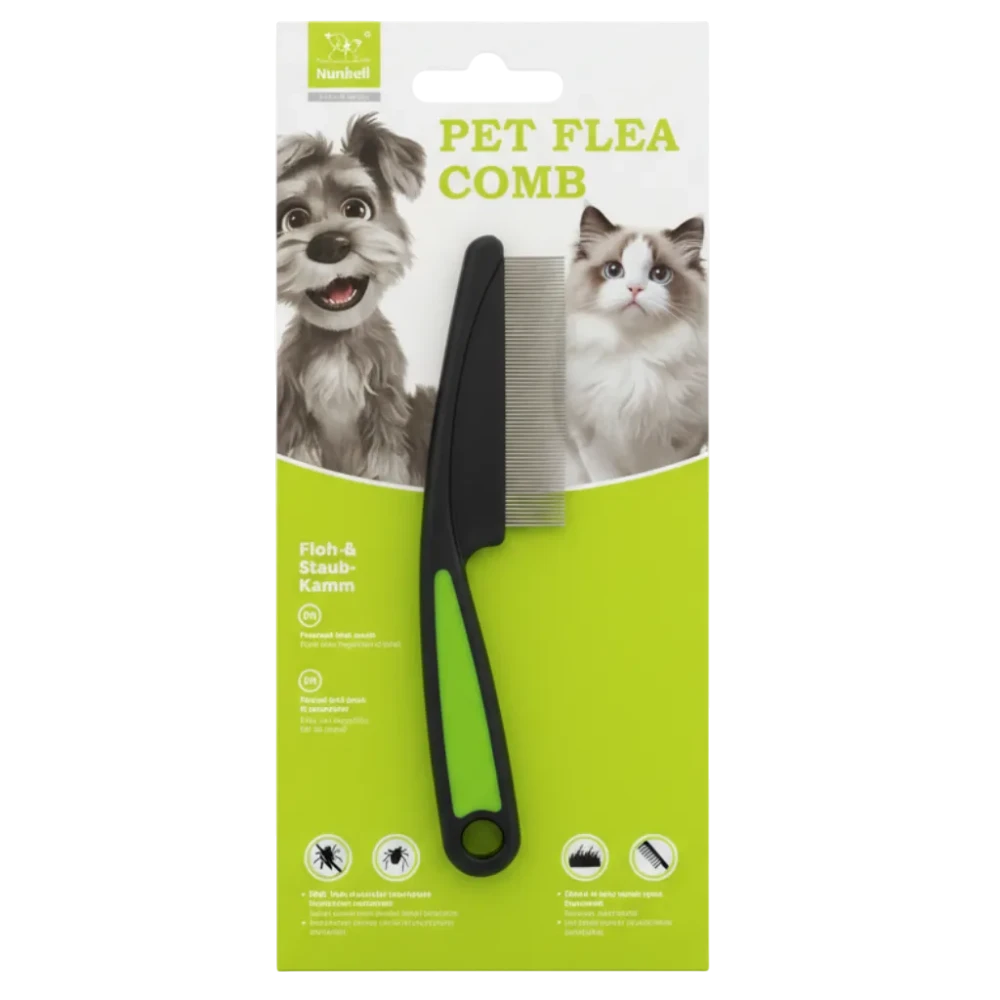 Nunbell Pet Flea Comb على خلفية بيضاء