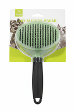 Nunbell Pet Slicker Brush Green - White Background