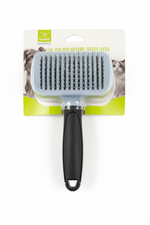 Nunbell Pet Slicker Brush Square Grey - White Background
