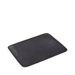 Black rectangular mat on a white background