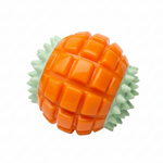 Orange and green textured pet chew ball