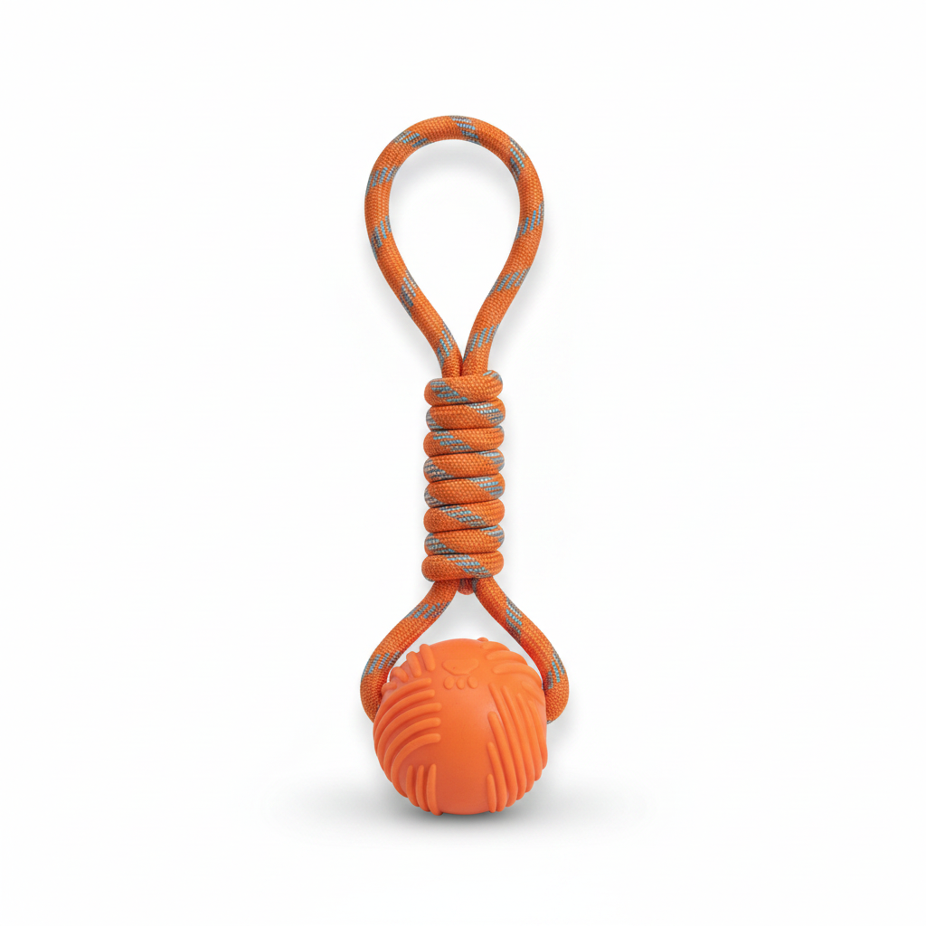 Bomei Pet Dog Ball with Rope Toy