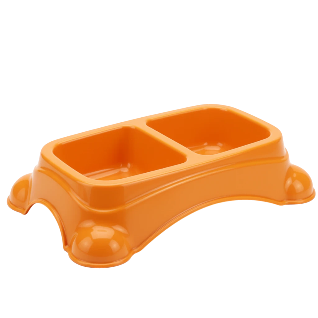 Orange Elevated Pet Bowl - White Background