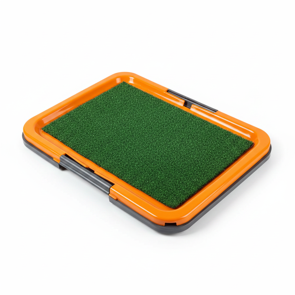 Orange Pet Potty Tray - Top Angle