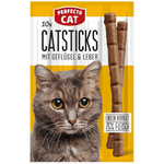 Pack of Perfecto Cat Catsticks with a cat's face on the packaging