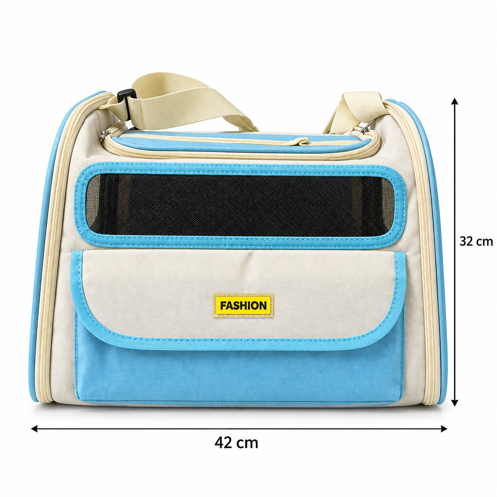 Pet carrier bag with dimensions 42cm x 32cm