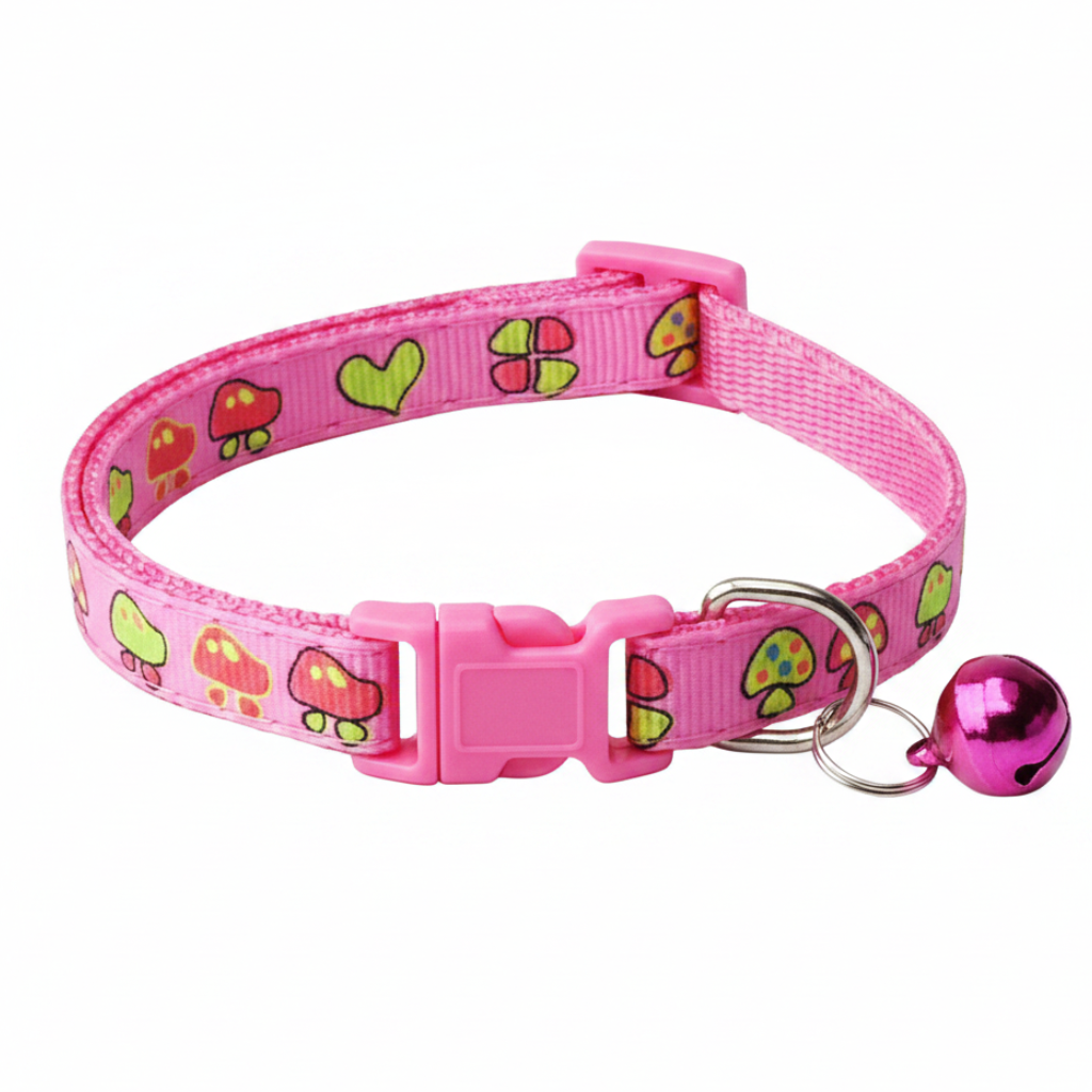 Pink Mushroom Collar - White BG