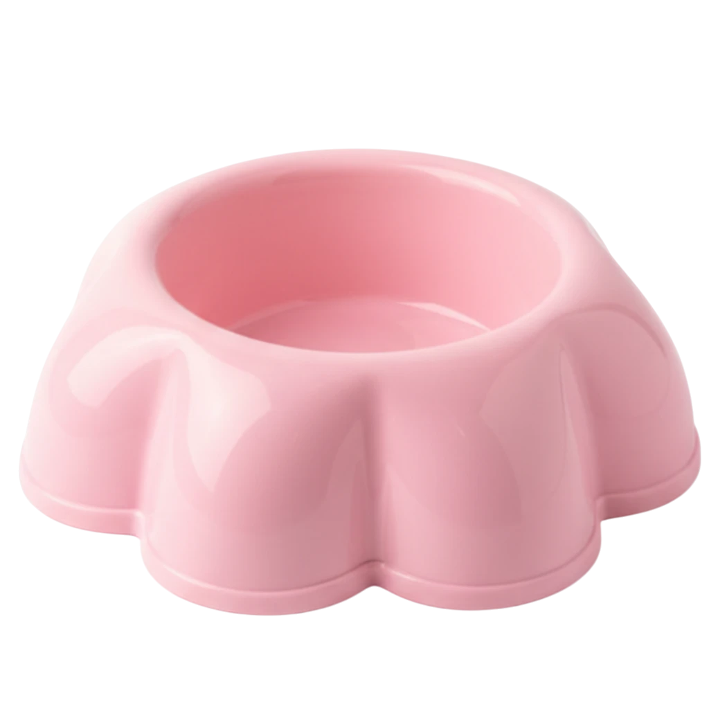 Pink Pet Bowl - White Background