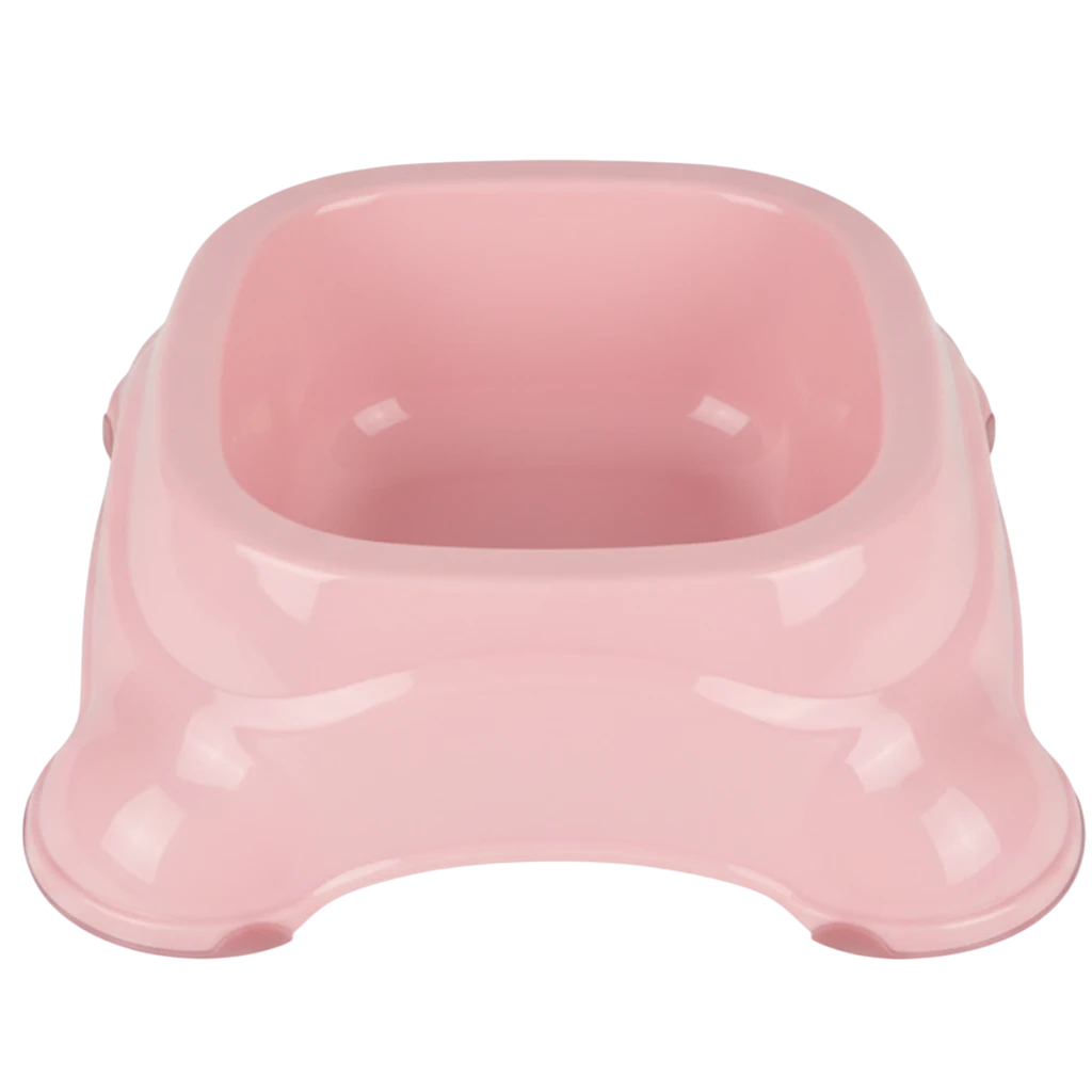 Pink Pet Food Bowl - White Background