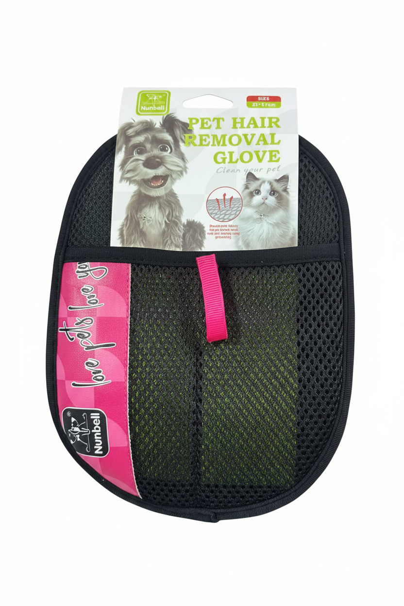 Pink Pet Hair Removal Glove - White Background