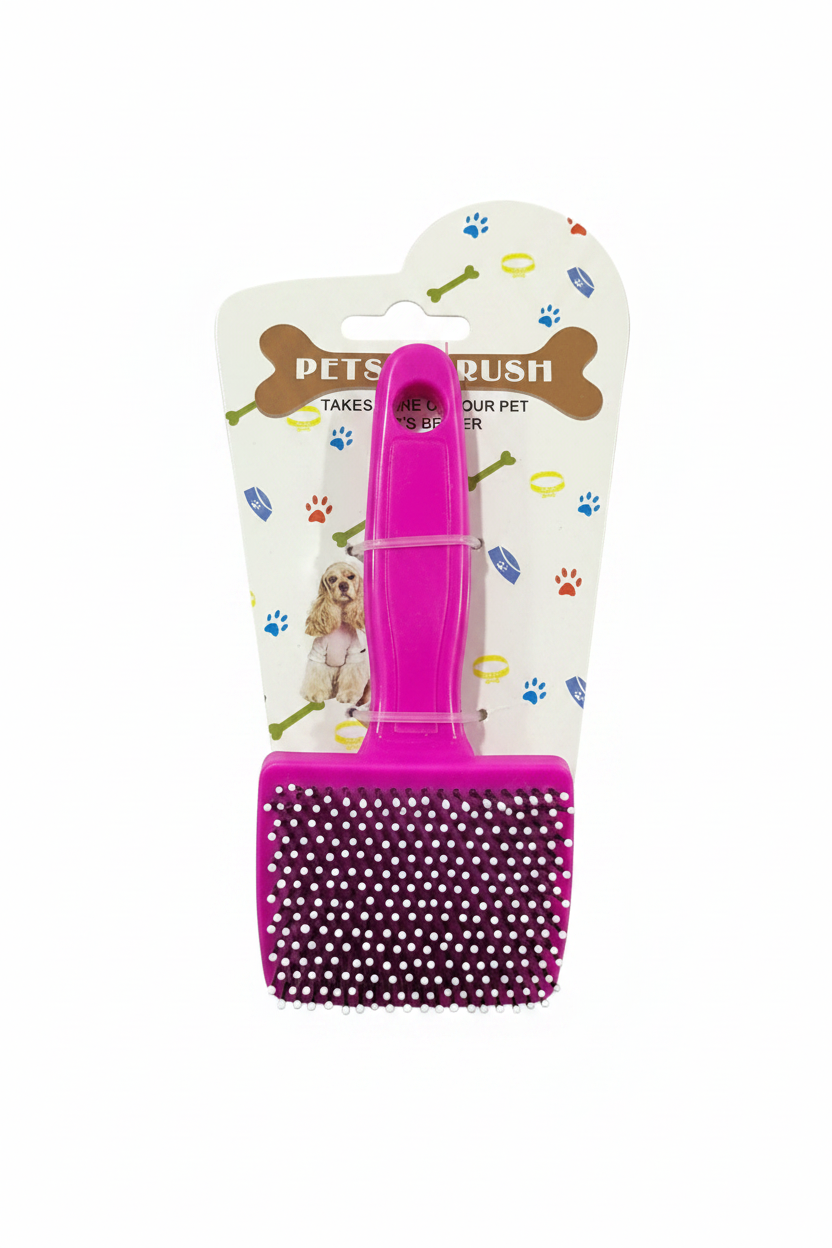 Pink Small Pet Brush - White Background