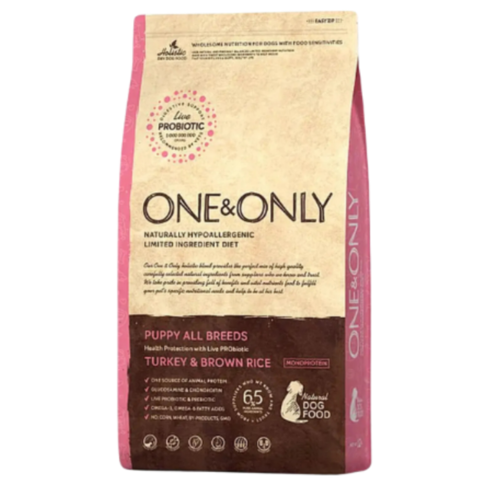 One&Only dog food package for puppies on a white background