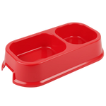 Red Double Pet Food Bowl - White Background