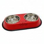 Stainless Steel Double Small Dog and Cat Food Bowl 30CM Petfast.shop Generic Bowls & Feeders Cat Dog Kitten Puppy Supplies petfast.shop Egypt PST3271S pink 350.00