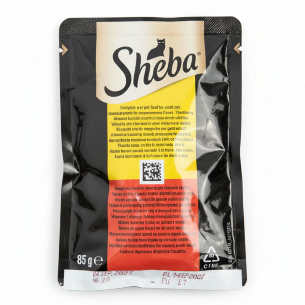 Sheba pouch back white background