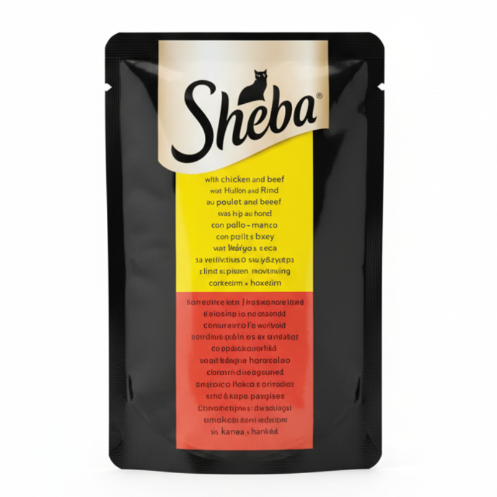 Sheba pouch white background