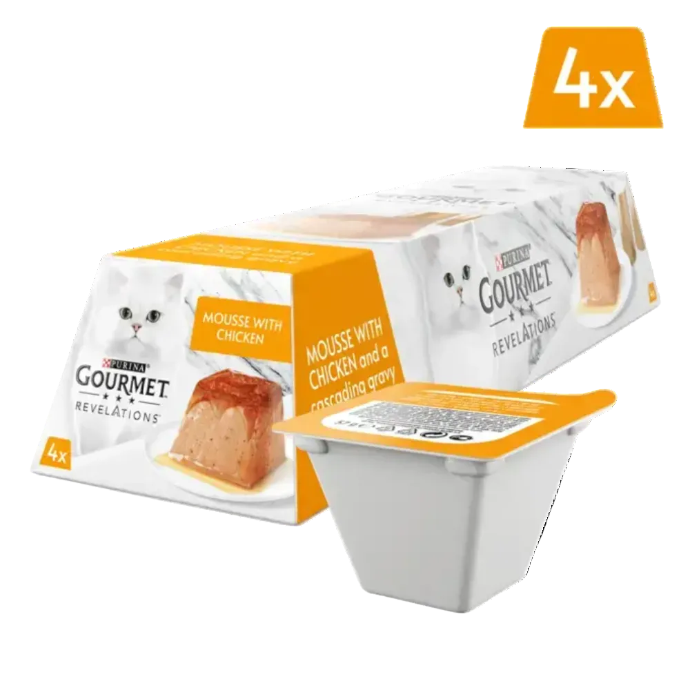 Gourmet Revelations Mousse with Chicken Wet Cat Food 4x57g Petfast.shop Gourmet Bundles Cat Exclude Exclusive Food Revelations Wet Food petfast.shop Egypt pc1236754 Default Title 700.00