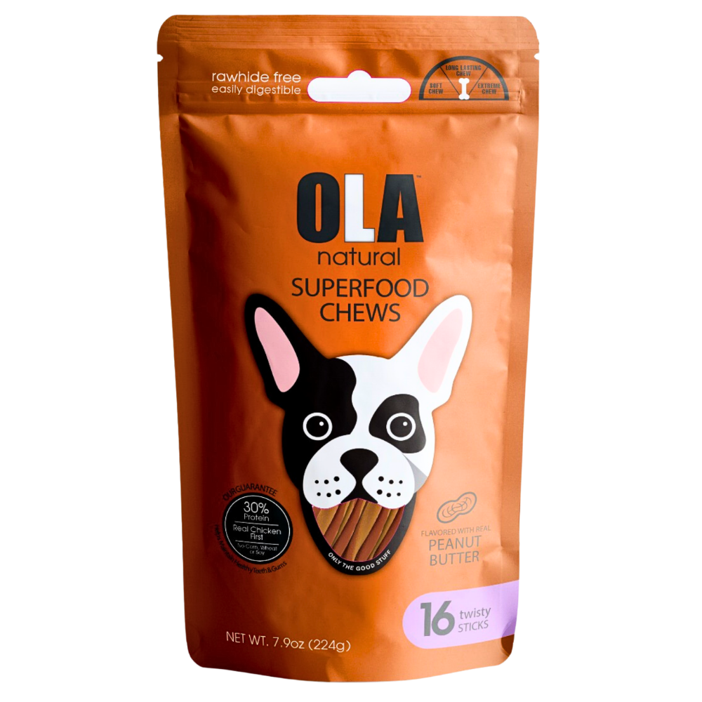 Ola Natural Peanut Butter Dog Treats 16 Twisty Sticks 224 g Petfast.shop Orgo Chewy Treat Dog Egypt Brand Treats petfast.shop Egypt POL3150S Default Title 120.00