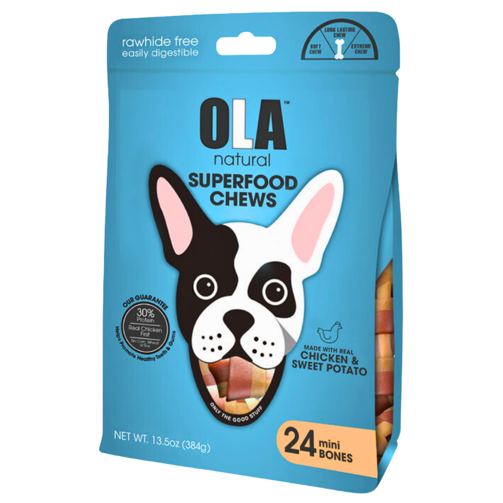 Ola Natural Chicken & Sweet Potato Mini Bones Dog Treats Petfast.shop Orgo Chewy Treat Dog Egypt Brand Treats petfast.shop Egypt POL3154S-1 384 G ( 24Bone ) 120.00