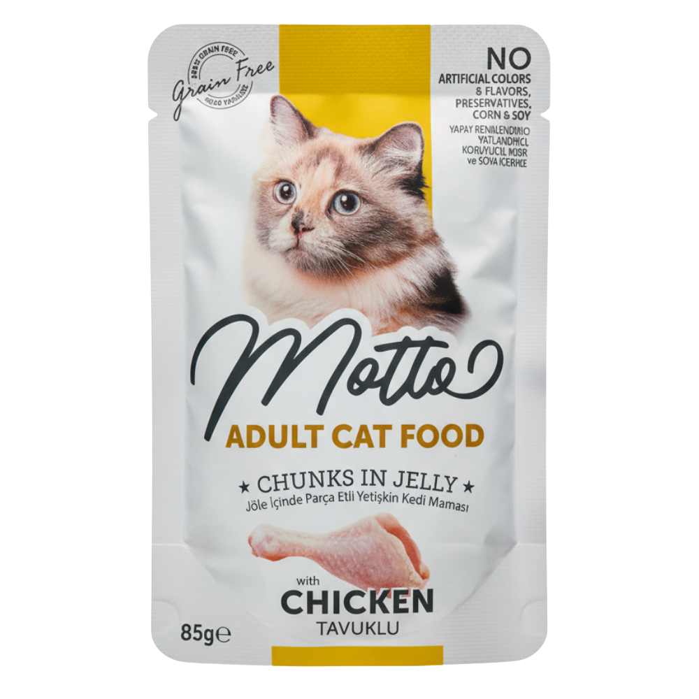 Motto Pouch Adult Cat Food Chicken 85g Petfast.shop Motto Cat Food Wet Food petfast.shop Egypt PMO3339S Default Title 115.00