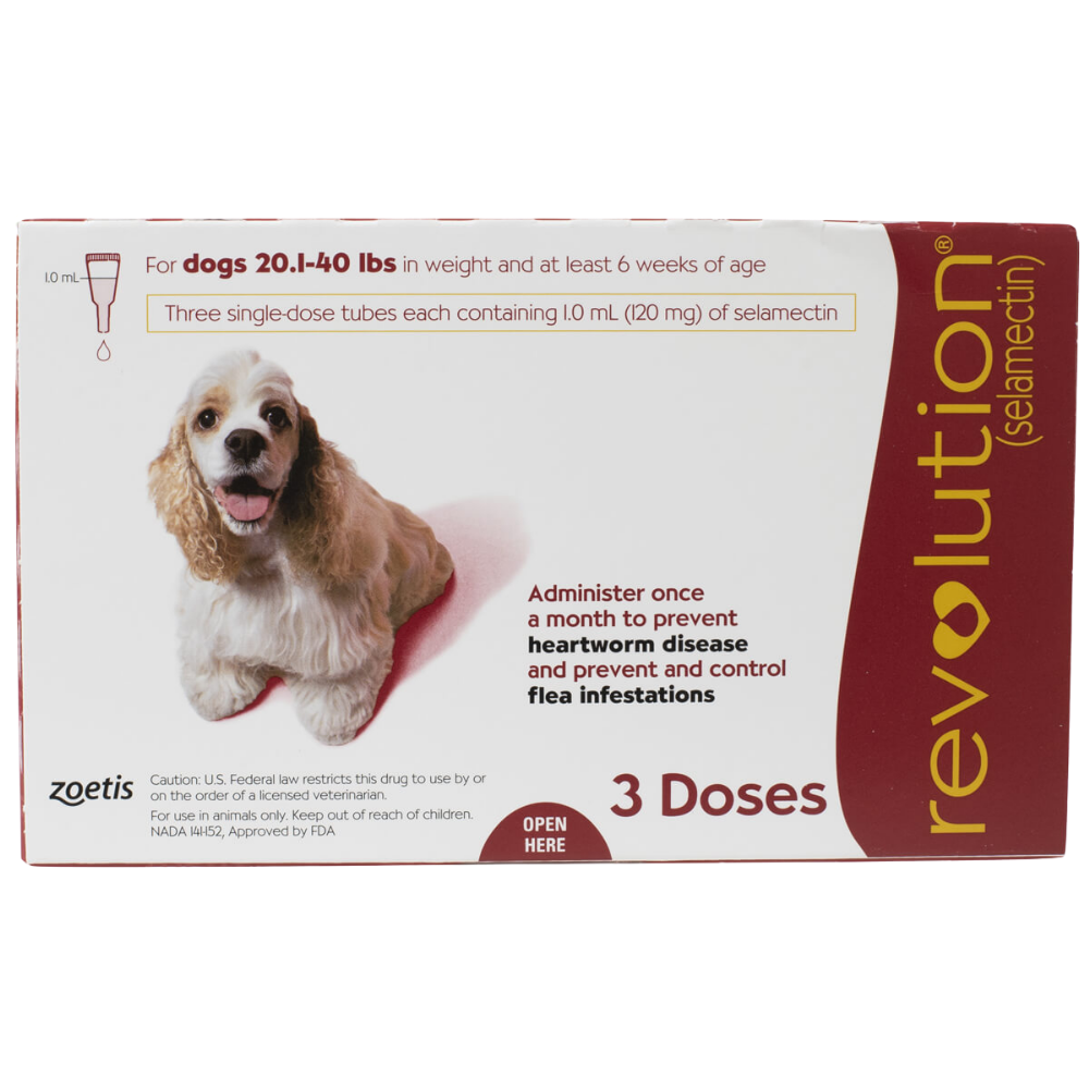 Revolution Topical Solution for Dogs, 20.1-40 lbs - 1 Pipette