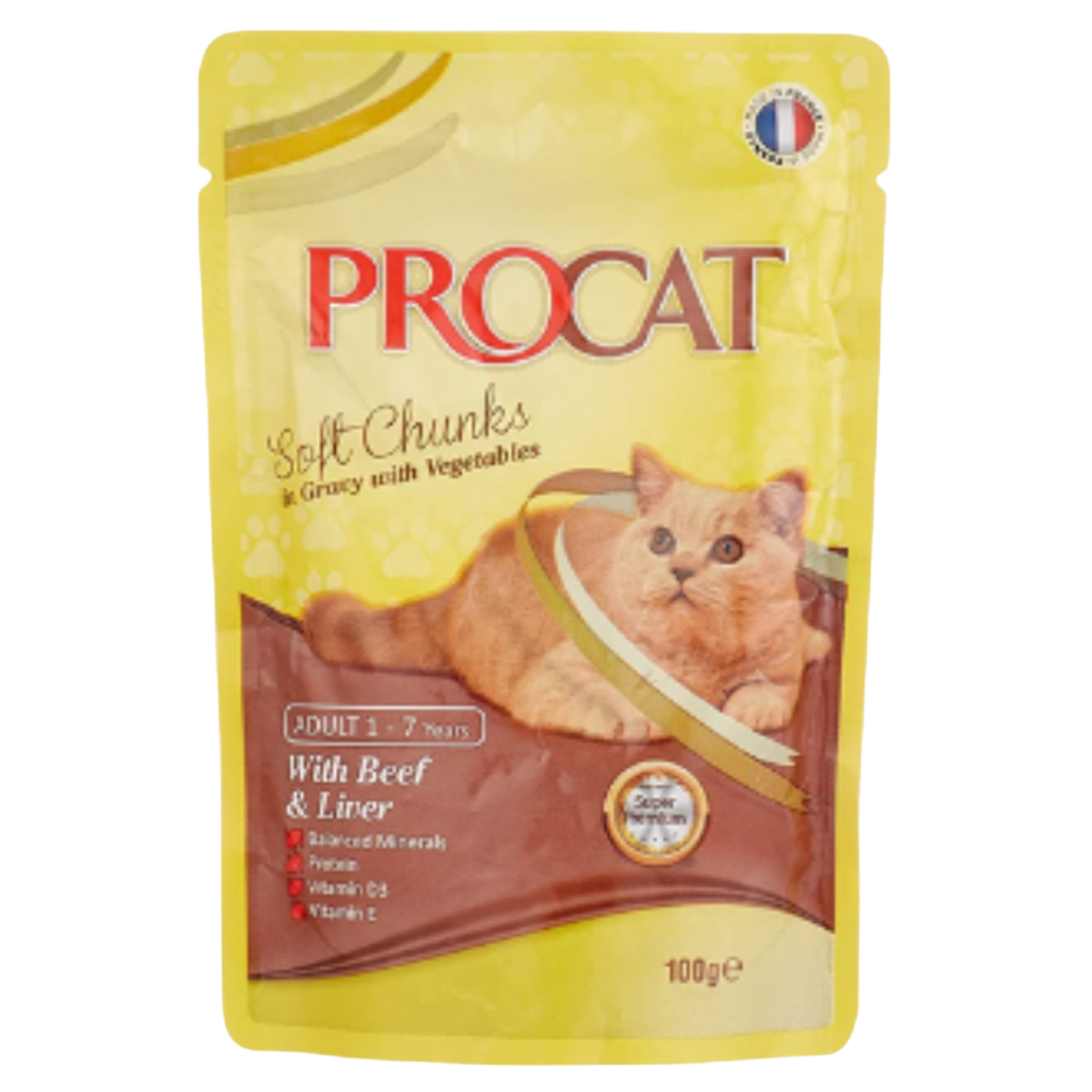 Procat Soft with Beef and Liver 100g Petfast.shop ProCat Best Selling Cat Food Wet Food petfast.shop Egypt PPR4395S Default Title 50.00