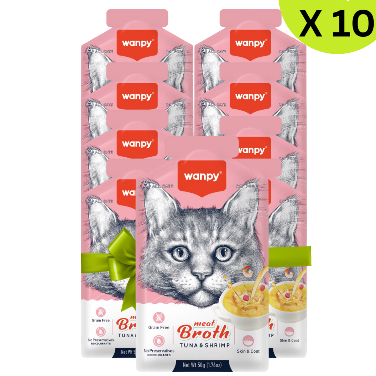 BUY 9 + 1 FREE Wanpy Meat Broth Tuna & Shrimp for Cat 50g Petfast.shop Wanpy Bundles Cat Exclude Food Wet Food petfast.shop EgyptDefault Title 1080.00