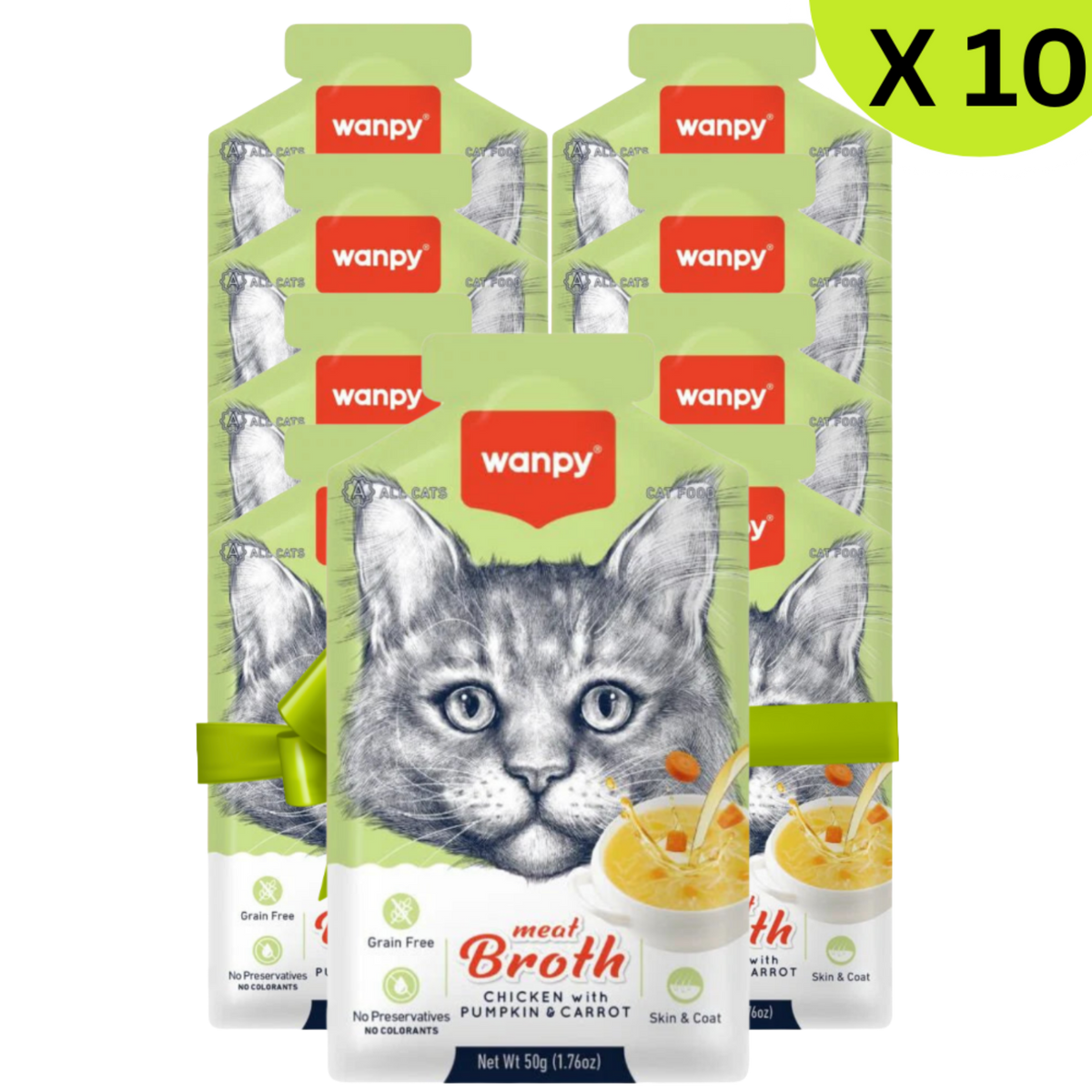 BUY 9 + 1 FREE Wanpy Meat Broth Chicken with Pumpkin & Carrot for Cats 50gm Petfast.shop Wanpy Bundles Cat Exclude Food Wet Food petfast.shop EgyptDefault Title 1080.00