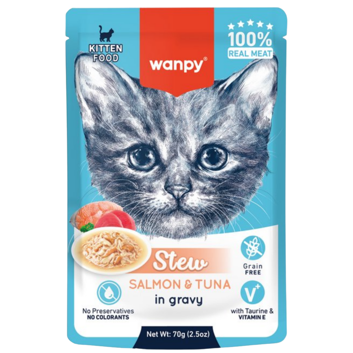 Wanpy Wet Food Kitten Salmon&Tuna In Gravy 70G Petfast.shop Wanpy Cat Food Kitten Wet Food petfast.shop EgyptDefault Title 95.00