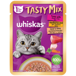 Whiskas Wet Food for Adult Cat Tasty Mix Gravy with Tuna, Kanikama & Carrot 70g