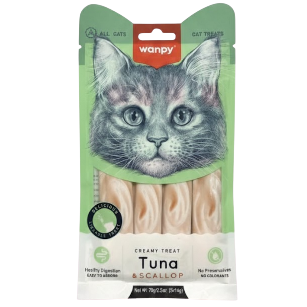 Wanpy Creamy Treat With Tuna And Scallop 70gr (5*14g) Petfast.shop Wanpy Cat Liquid Treat Treats petfast.shop EgyptDefault Title 125.00
