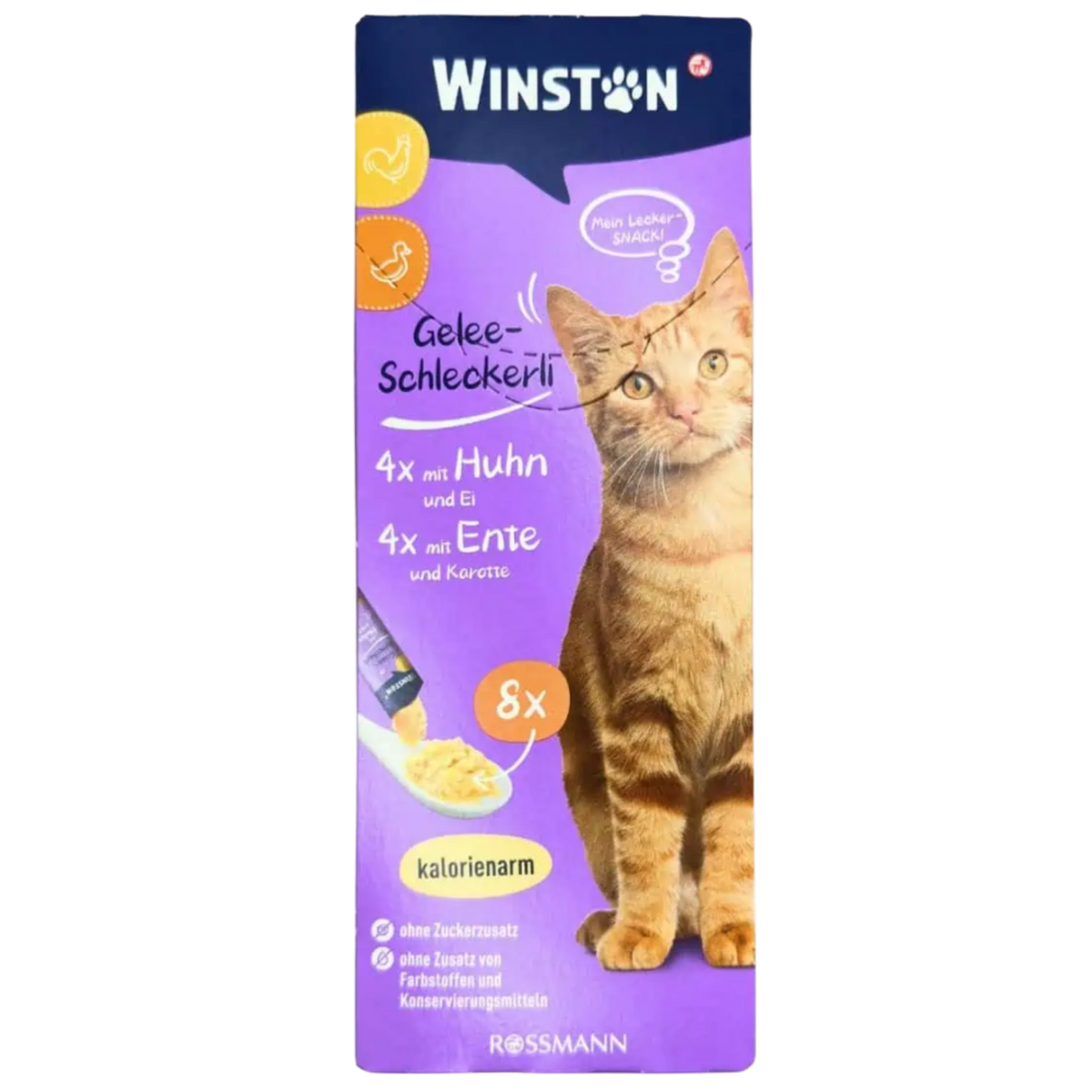 Winston Cat Treats Chicken, Egg, Duck and Carrot 8 Tube 120g Petfast.shop Winston Cat Creamy Treat Exclusive Treats petfast.shop EgyptDefault Title 345.00