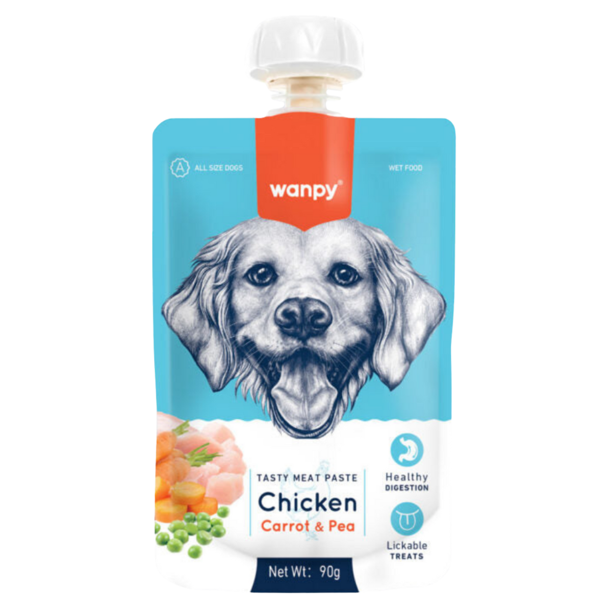 Wanpy Tasty Meat Paste Chicken with Carrot and Pea for Dogs 90g Petfast.shop Wanpy Dog Food Wet Food petfast.shop Egypt PWA3515S Default Title 250.00