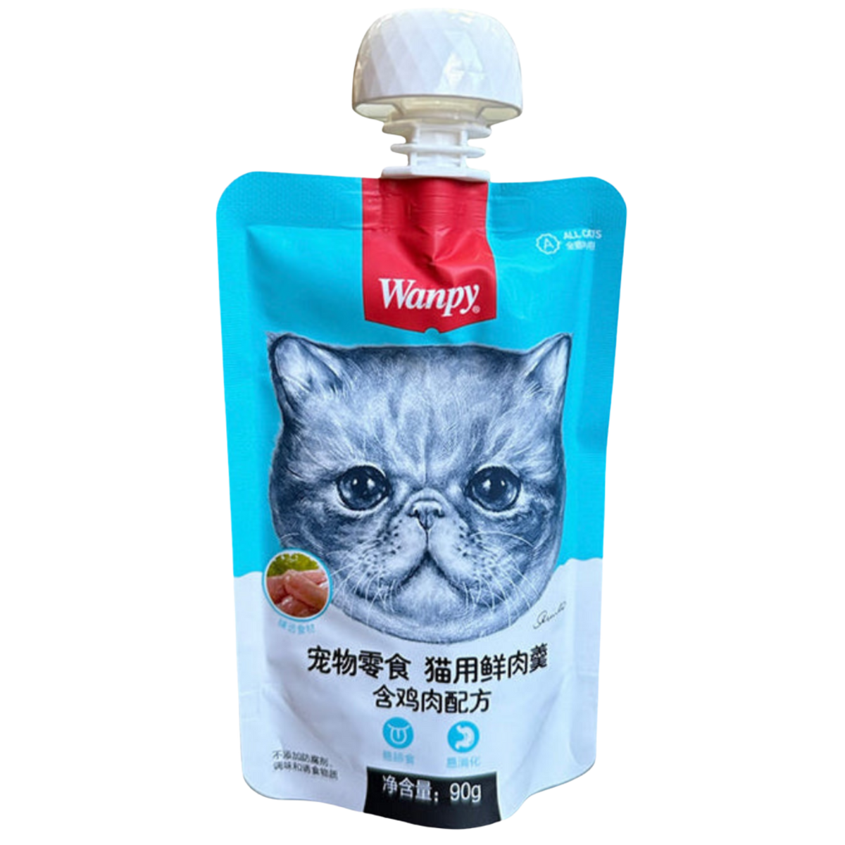 Wanpy Wet Food For Adult Cat Tasty Meat Paste, Chicken 90G Petfast.shop Wanpy Cat Food Liquid Treat Treats Wet Food petfast.shop Egypt PWA3191S Default Title 185.00
