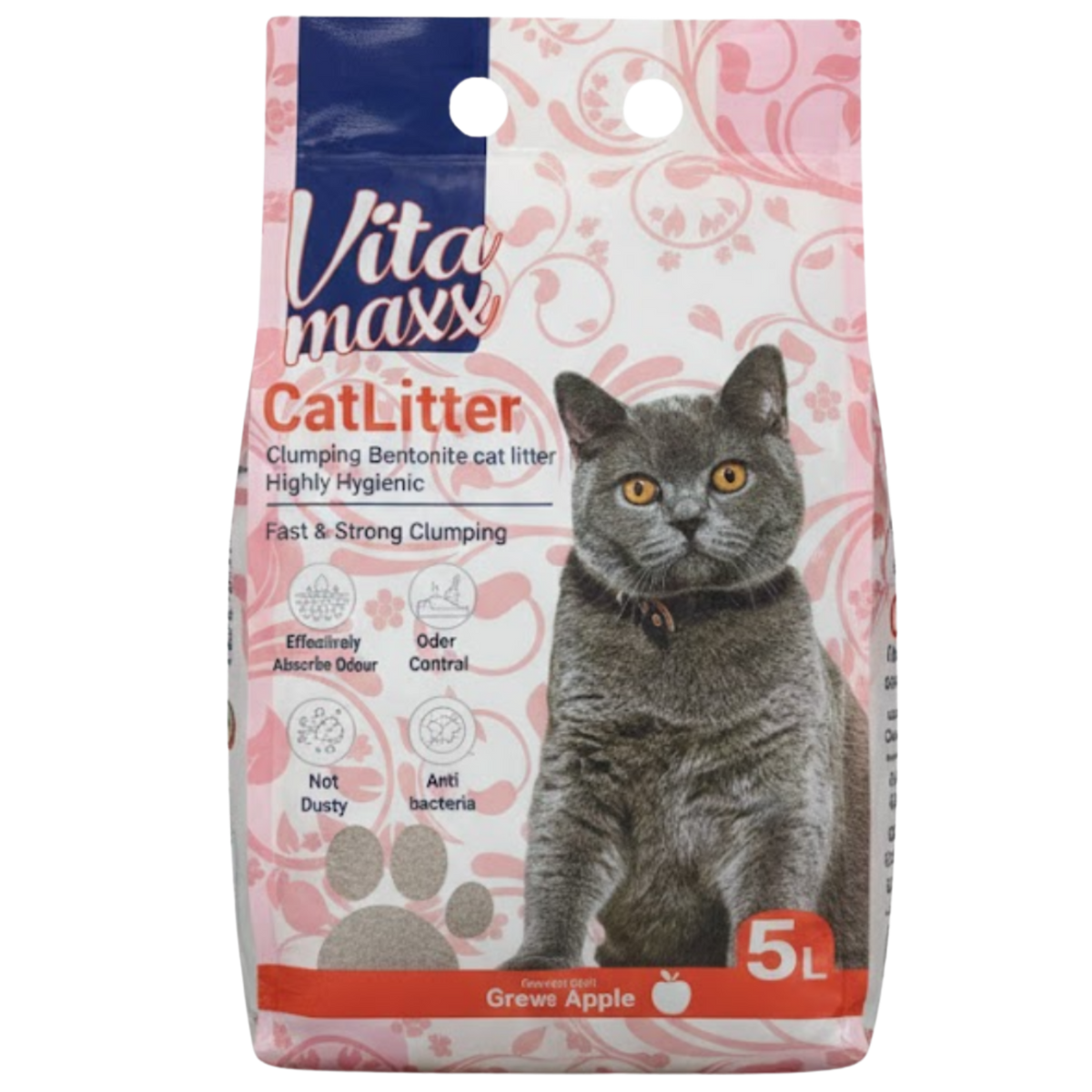 Vita Maxx Clumping Cat Litter Green Apple 5L Petfast.shop Vita Maxx Box & Accessories & Litter Cat Egypt Brand Litter petfast.shop EgyptDefault Title 40.00