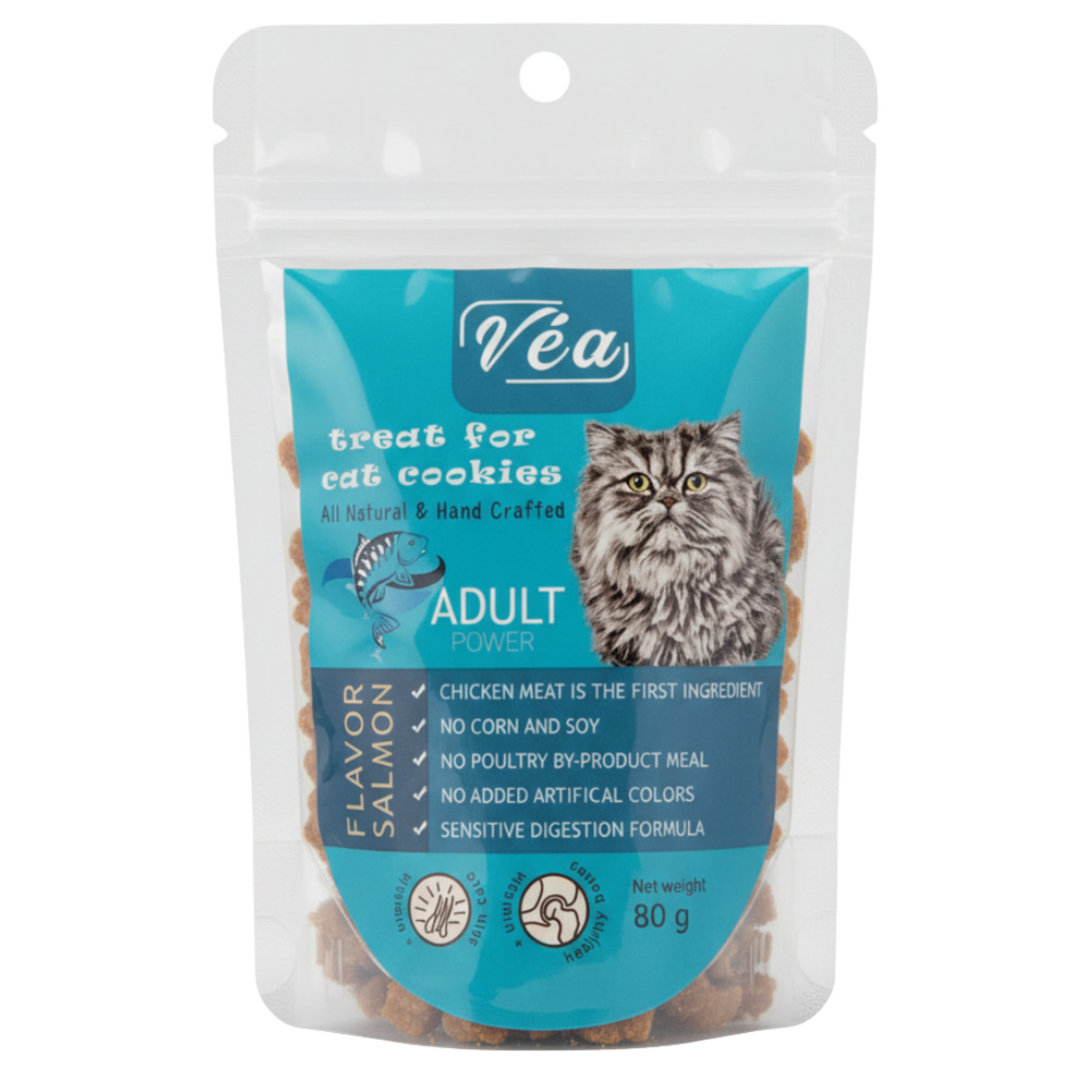 Vea Cat Treat Cookies Salmon Flavor 80g Petfast.shop Vea Biscuit Treat Cat Egypt Brand Treats petfast.shop EgyptDefault Title 60.00
