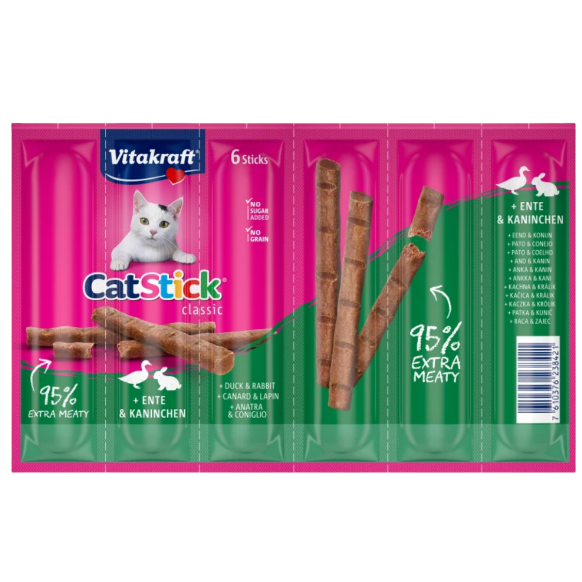 Vitakraft Cat Stick with Duck & Rabbit 6 Sticks 36g