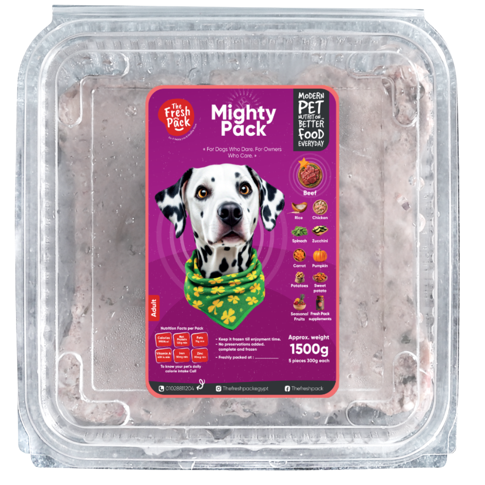 The Fresh Pack Mighty Pack For Dogs - 1.5 Kg Petfast.shop The Fresh Pack Dog Egypt Brand Exclusive Food Frozen Food petfast.shop Egypt PTH1021S Puppy 145.00