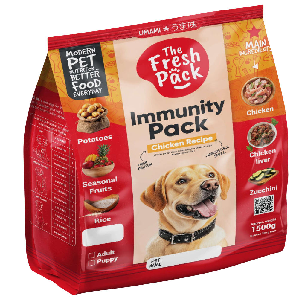 The Fresh Pack Immunity Pack For Dogs - 1500 Grams UMAMI Petfast.shop The Fresh Pack Dog Egypt Brand Food Frozen Food petfast.shop Egypt PTH1017S Adult 140.00