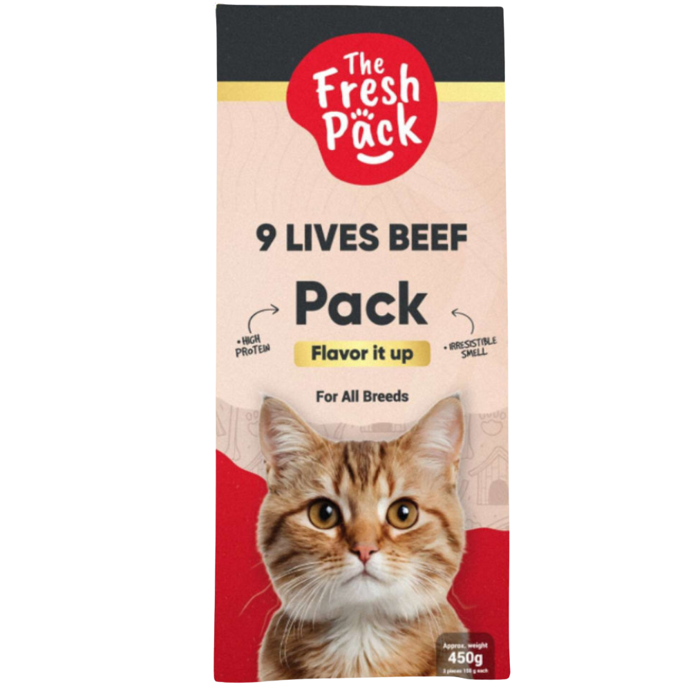 The Fresh Pack 9 Lives Beef For cats - "UMAMI" 450 Grams