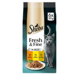 Sheba Fresh & Fine Adult Wet Cat Food In Jelly Turkey + Chicken + Poultry 6*50 G Poutch