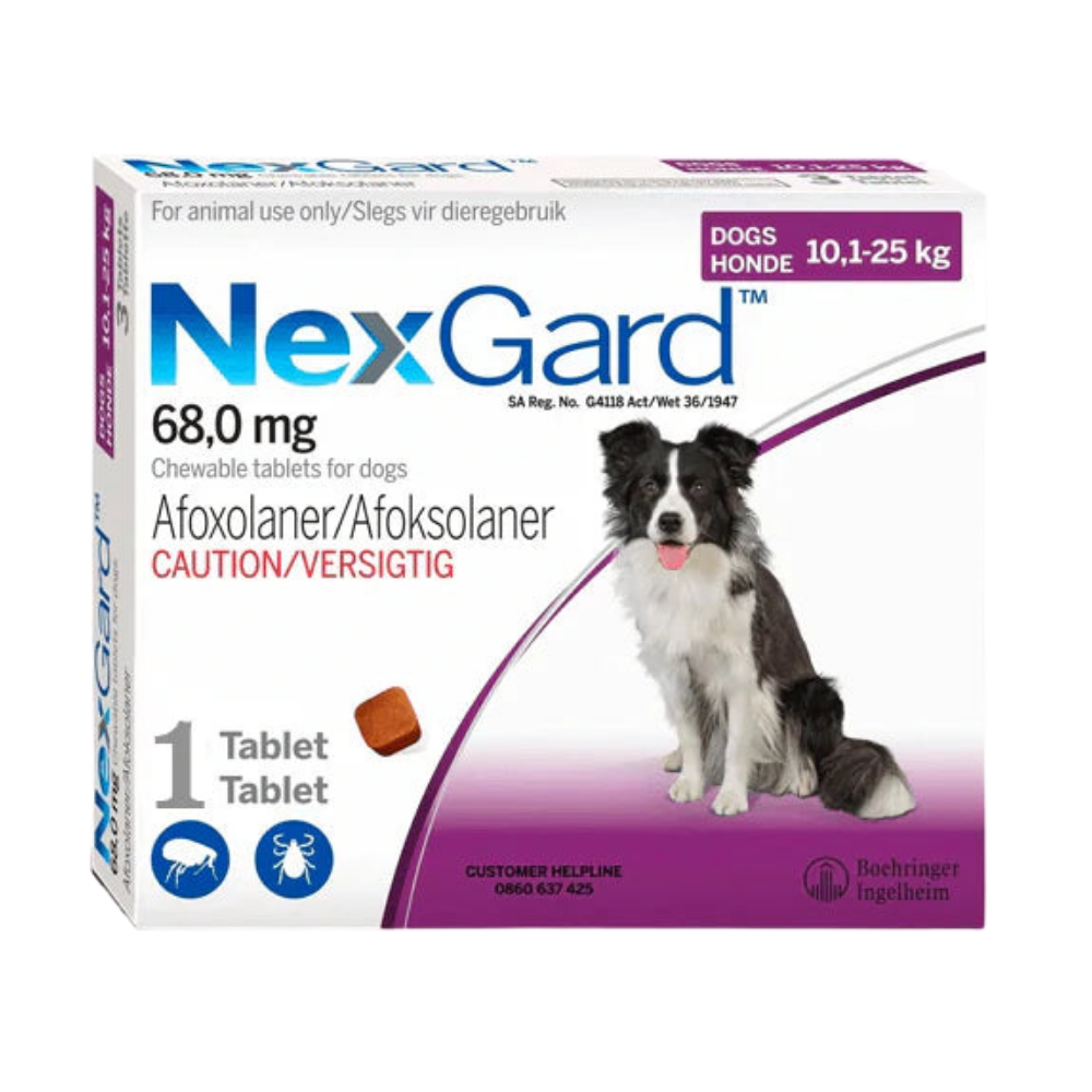 Nex Gard Chewable Tablets For Medium Dogs 10-25Kg 1 Tablet Petfast.shop NexGard Dog Flea & Tick Pharmacy petfast.shop Egypt PNE3112S Default Title 550.00