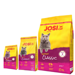 Three Josi Cat food packages on a white background