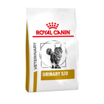 Royal Canin Veterinary Urinary S/O cat food package on a white background