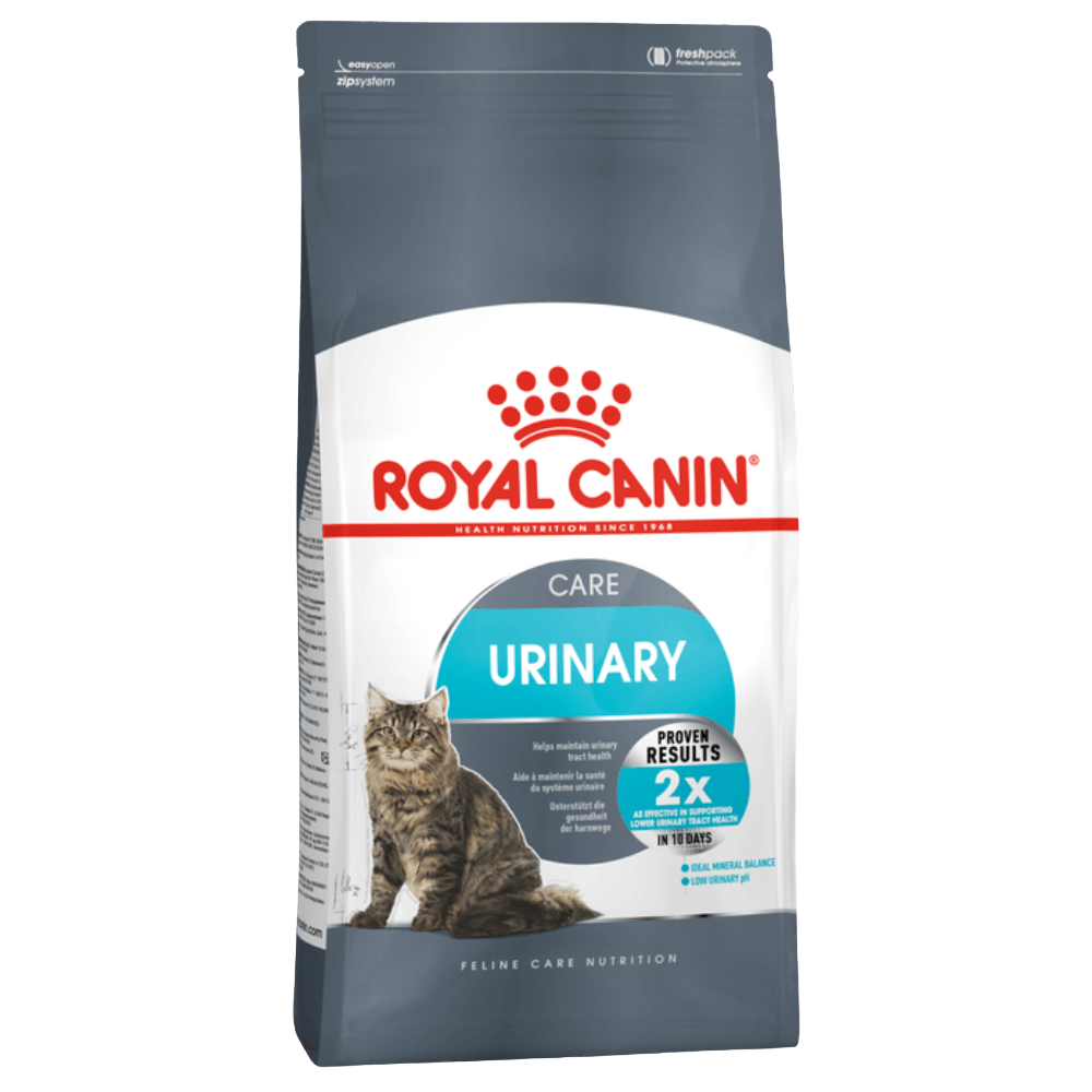 Royal Canin Urinary Care cat food package on a white background