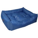 Blue inflatable sofa on a white background