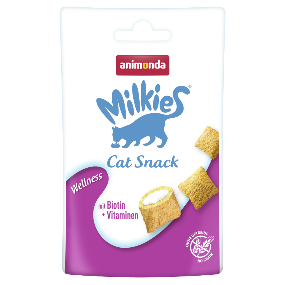 Packaging of Animonda Milkies Cat Snack on a white background