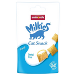 Packaging of Animonda Milkies Cat Snack for dental care on a white background