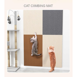 Cat climbing mat with two cats on a neutral background