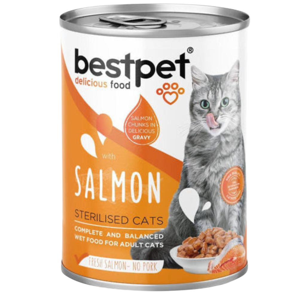 Best Pet Adult Cat with Salmon Sterilised 400g Petfast.shop Bestpet Cat Food Wet Food petfast.shop Egypt PBE2442S75.00